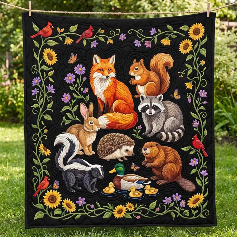 Woodland Friends Forever Bamboo Quilt Blanket