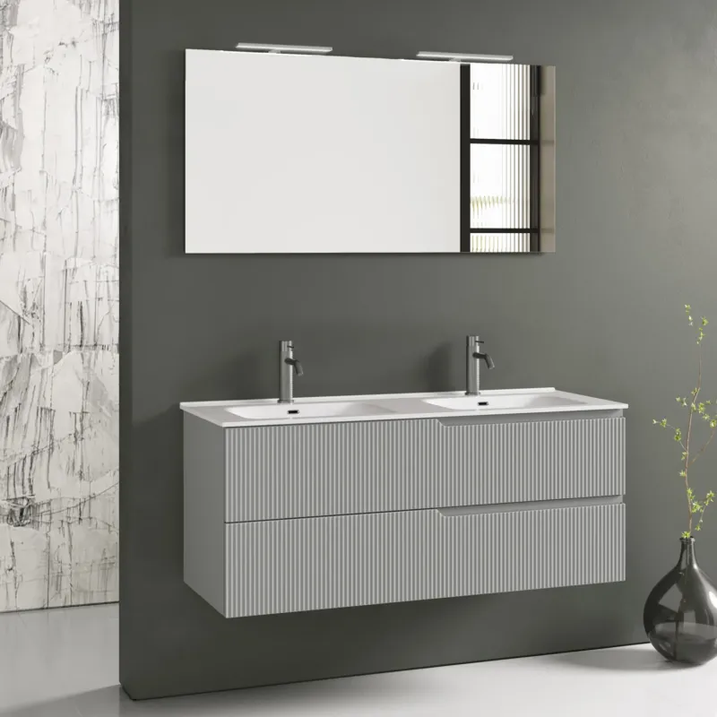 Composizione doppia vasca 5 pezzi ZIP grigio opaco