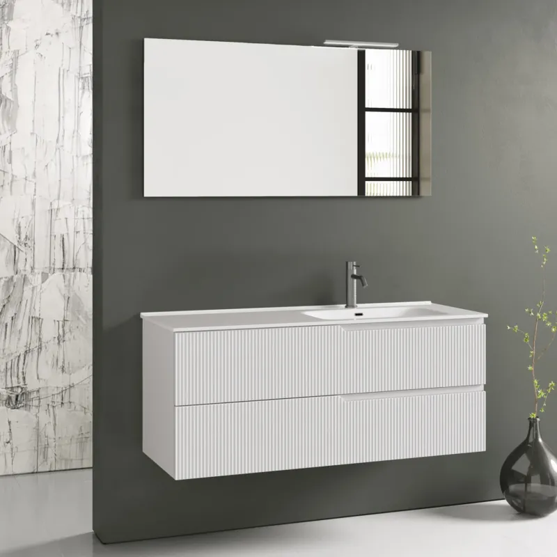 Composizione vasca DX 4 pezzi ZIP bianco opaco