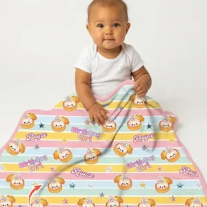 Custom Dumpling Birthday Girl Bamboo Blanket