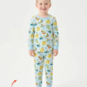Little Book Worm Family Matching Bamboo Two Piece Long Sleeve Pajama Set