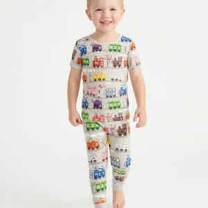 Color Train Bamboo Two Piece Short Sleeve Pajama Set