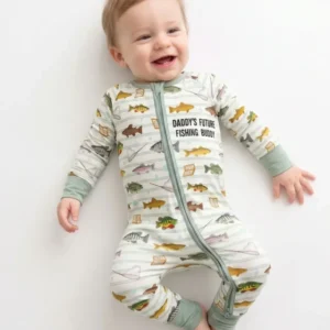 Embroidered Fishing Dad And Me Matching Bamboo Convertible Zippy