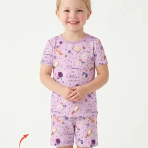 Mommy Daddy And Me Bedtime Story Family Matching Bamboo Two Piece Short Sleeve Shorts Pajama Set