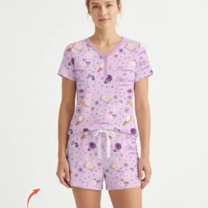 Mommy Daddy And Me Bedtime Story Family Matching Bamboo Women Short Sleeve Short Pajama Set