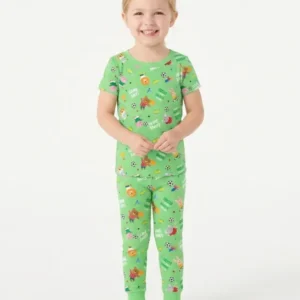 The World Cup Soccer Animals Bamboo Two Piece Short Sleeve Pajama Set