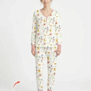 Custom Name Circus Toile Bamboo Women Pajama Set