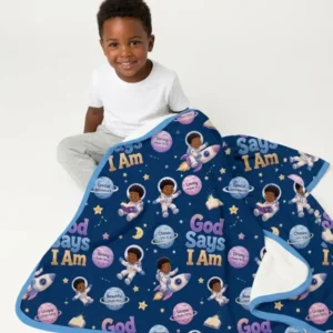 Black Boy God Says I Am Bamboo Blanket