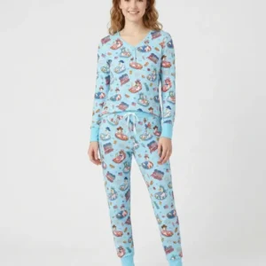 250 America Patriotic Goose Family Matching Bamboo Women Pajama Set