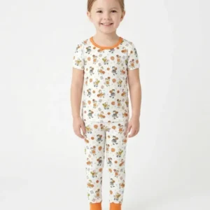 Silly Goose Playing Basketball Bamboo Two Piece Short Sleeve Pajama Set
