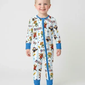 Striped Cute Mascots Soccer Cup 2026 Bamboo Convertible Zippy
