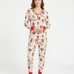 Striped Cute Mascots Soccer Cup 2026 Bamboo Women Pajama Set
