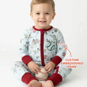 Custom Embroidered Dinosaurs Baseball Bamboo Convertible Zippy