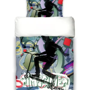 Jugend Bettwäsche-Set ca. 155x220 cm „Graffiti Scooter“ coole beties Garnitur