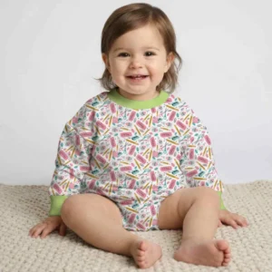 Pink Power School Supplies Bamboo Bubble Romper