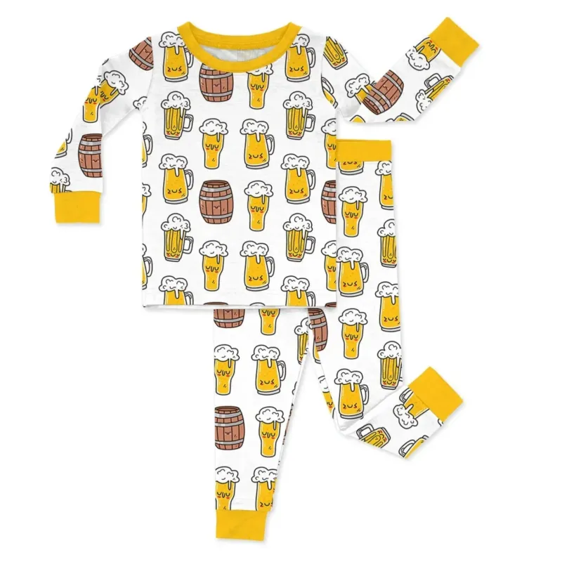 Beer Mugs and Barrels Two Piece Pajama Set , Beer Mugs and Barrels Two Piece Pajama Set - 12-18M