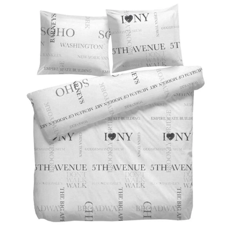 HnL Baumwolle Bettwäsche New York I love NY Lester 155x220 cm + 80x80 cm