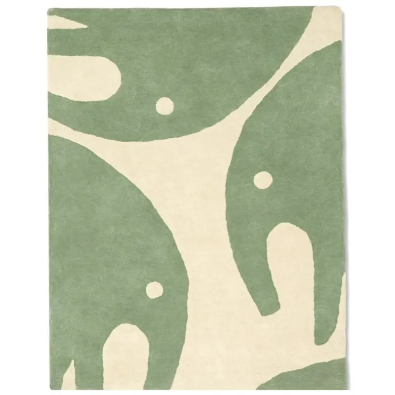 BLEUU - STUDIO - Tapis Enfant Elephant Vert 120 x 170 Cm