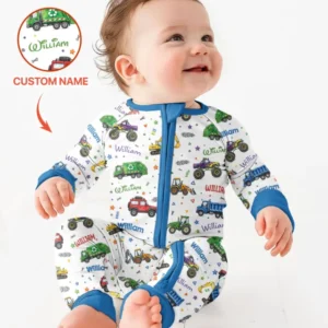 Cars And Trucks Parade Custom Name Bamboo Convertible Zippy