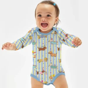 Custom Name Birthday Dachshund Bamboo Bodysuit