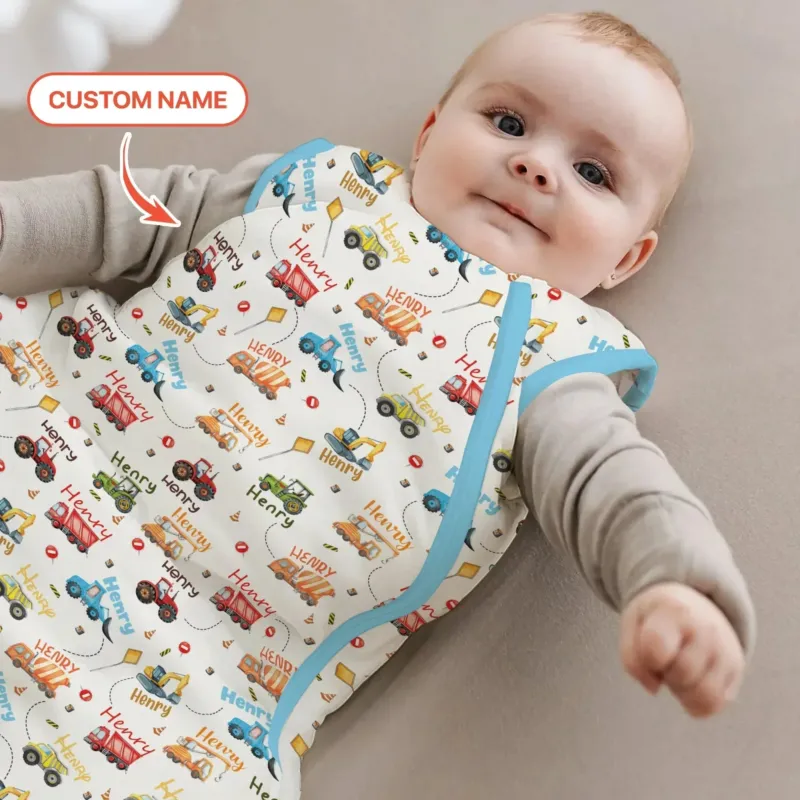 Construction Vehicles Custom Name Sleep Bag , Construction Vehicles Custom Name Sleep Bag - XS / 0.5 TOG