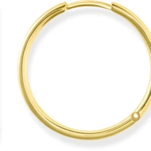 Große goldfarbene Kreolen mit glatter runder Creole und Verschluss