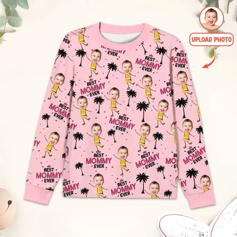 Custom Photo Best Mom Nana Ever Men's Pajama Set For Christmas , Custom Photo Best Mom Nana Ever Men's Pajama Set For Christmas - Only Shirt / XS
