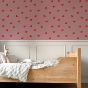 DEKORNIK - Papier Peint Pour Enfants Rose Cœurs