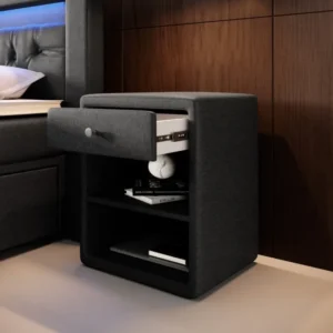 Designer Nachttisch Nira (Stoff) - Luxusbetten24