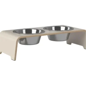 dogBar® M-small - HPL cashmere grey mit Edelstahl-Hundenapf-dogBar-TOJU Interior