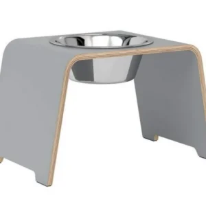 dogBar® Single M large grau mit Edelstahl-dogBar-TOJU Interior