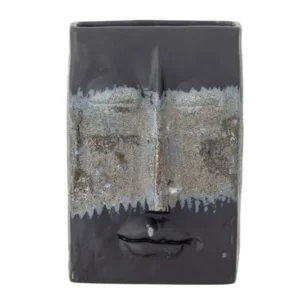 Vase „Kaelra“ – Steingut in Schwarz