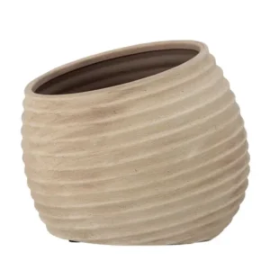 Blumentopf Stripsi – hellbraunes Terrakotta
