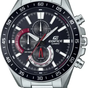 Herren-Chronograph mit dunkelblauem Zifferblatt, Edelstahlarmband und drei Chrono-Subdials.