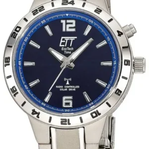 Damenuhr mit Titanarmband, blauem Zifferblatt und Leuchtzeigern, Solar-Antrieb