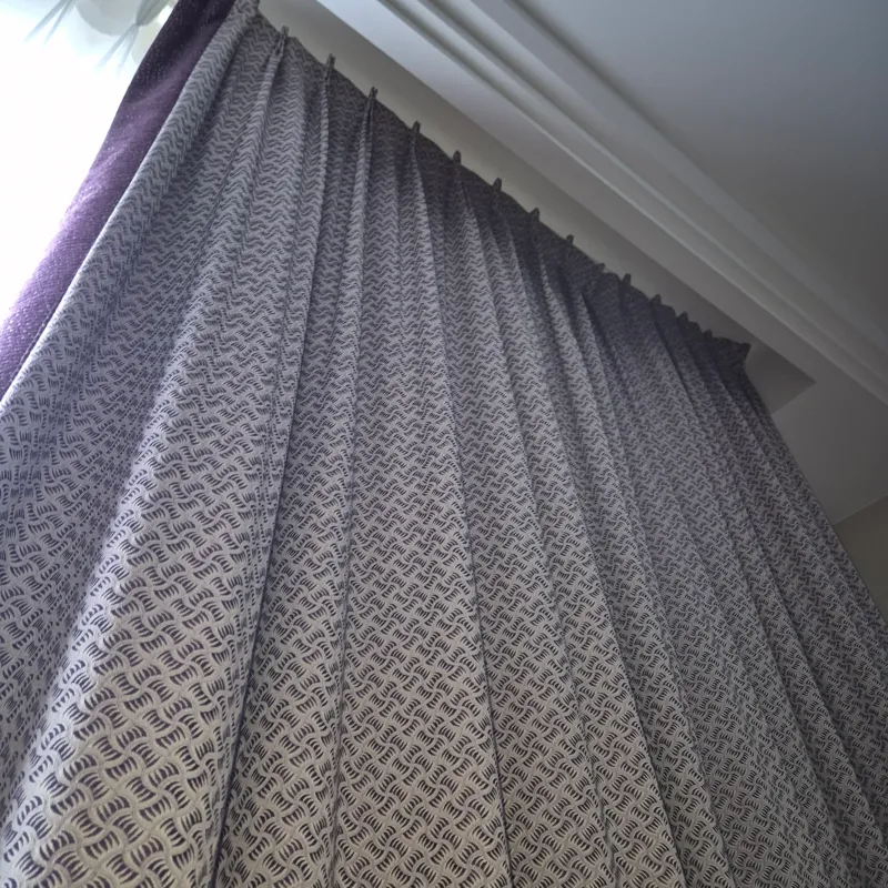 Luxus Vorhänge Gardinen Set 213x347 Hotel Atlantic Hamburg Lila Violett Beige Gemustert