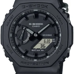 Casio G-Shock Herrenuhr, schwarzes Zifferblatt und schwarzes Kunststoffgehäuse
