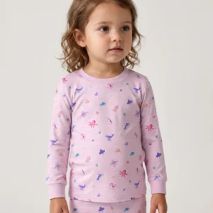 Pink Ocean Parade Bamboo Two Piece Long Sleeve Pajama Set