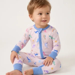 Stardust Cream Narwhal Dreams Bamboo Convertible Zipper Romper