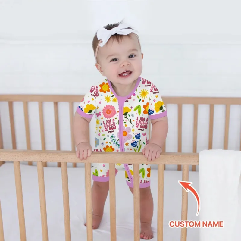 I Am A Child Of God Custom Name Girl Shorty Zippy , I Am A Child Of God Custom Name Girl Shorty Zippy - 0-3M