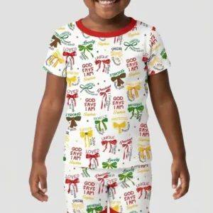 Juneteenth God Says I AM Bamboo Two Piece Short Sleeve Shorts Pajama Set