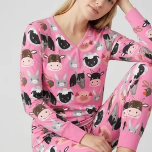 Farm Friends Family Matching Bamboo Women Pajama Set