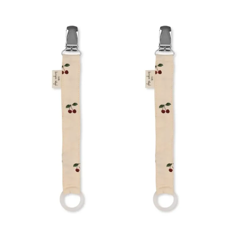KONGES SLØJD - Lot De 2 Attaches - Tétines - Cerise