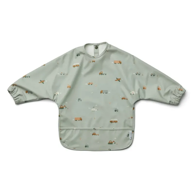 LIEWOOD - Bavoir Cape Imprimé Merle - Vehicles Dove Blue Mix