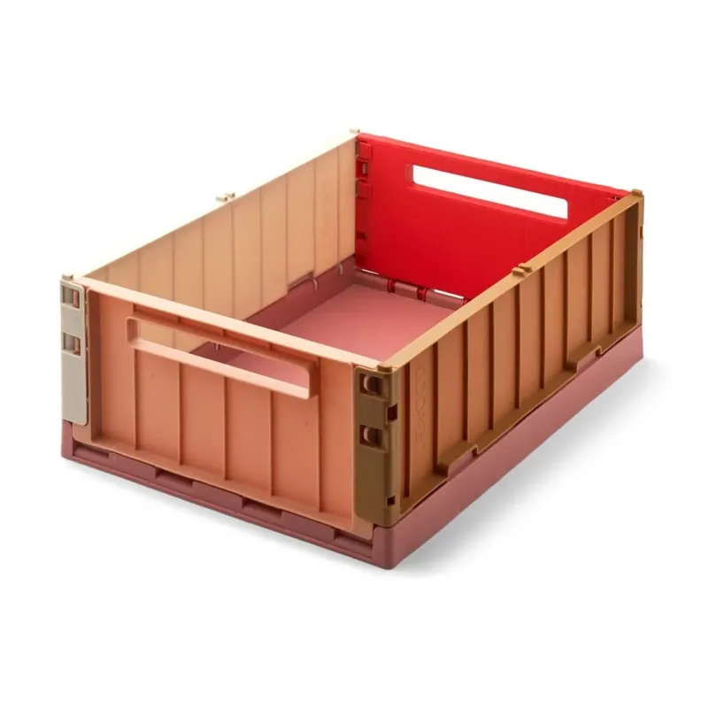 LIEWOOD - Caisse de Rangement Pliable Taille L - Framboise Multi Mix