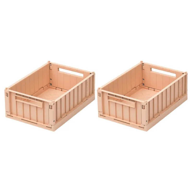 LIEWOOD - Caisse de Rangement Pliable Weston M - Rose Toscane
