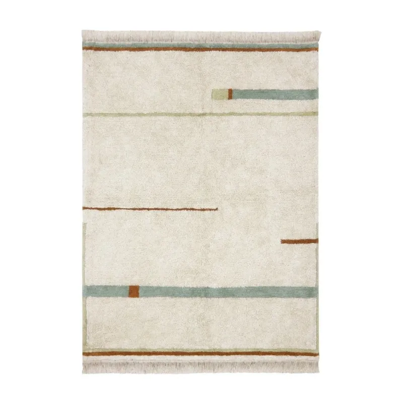 LORENA CANALS - Tapis Lavable Lanes Vintage Blue 90 X 130 Cm