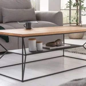 ARCHITECTURE Industrial Couchtisch 110cm Eiche geölt mit Ablage