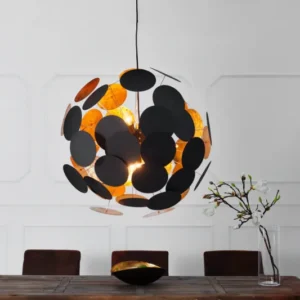 INFINITY HOME Moderne Design Hängeleuchte 70cm schwarz gold Pendelleuchte
