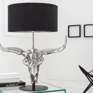 EL TORO Extravagante Tischlampe 68cm schwarz Stierkopf Tischleuchte